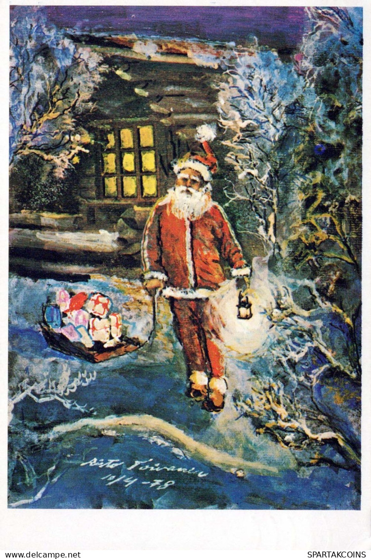 BABBO NATALE Buon Anno Natale Vintage Cartolina CPSM #PAU534.IT - Kerstman