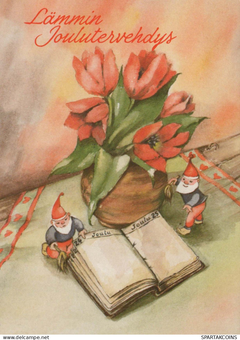 Buon Anno Natale GNOME Vintage Cartolina CPSM #PAU194.IT - Nouvel An