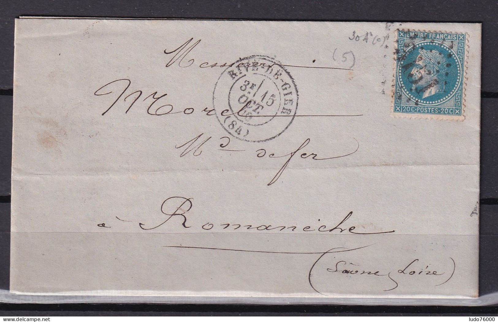 D 808 / NAPOLEON N° 29 SUR LETTRE - 1863-1870 Napoleon III Gelauwerd