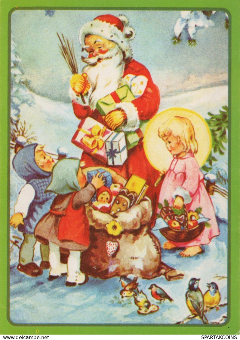 BABBO NATALE BAMBINO Natale Vintage Cartolina CPSM #PAK218.IT - Kerstman