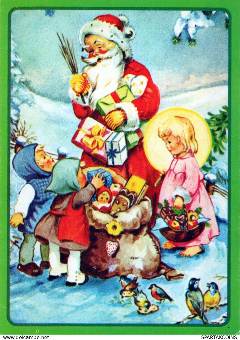 BABBO NATALE BAMBINO Natale Vintage Cartolina CPSM #PAK218.IT - Santa Claus