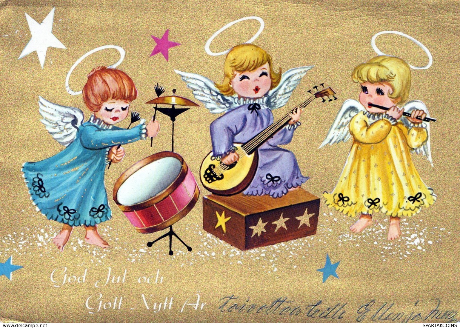 ANGELO Buon Anno Natale Vintage Cartolina CPSM #PAH253.IT - Angels