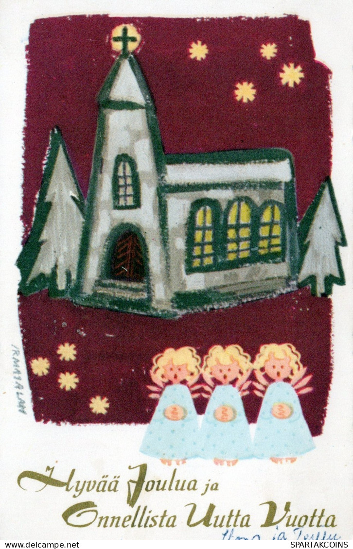 ANGELO Buon Anno Natale Vintage Cartolina CPSMPF #PAG813.IT - Angeli