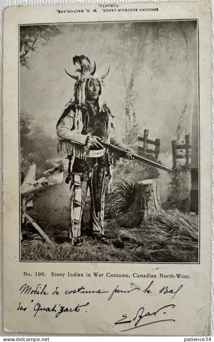 Nº. 196. Stony Indian In War Costume, Canadian North-West - Indianer