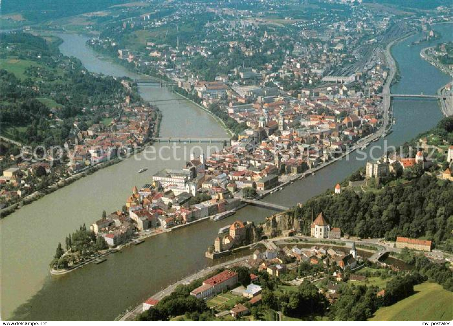 72892559 Passau Fliegeraufnahme Donau Inn Ilz Passau - Passau