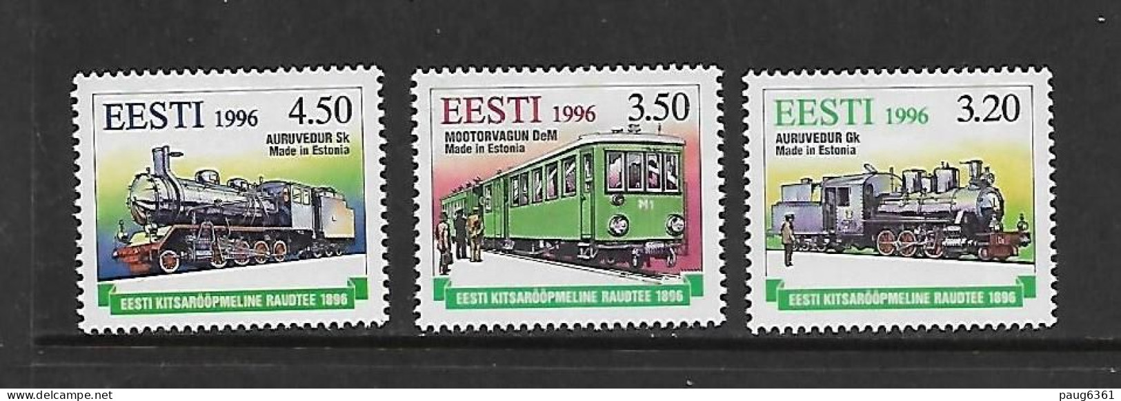 ESTONIE 1996 TRAINS YVERT N°284/286 NEUF MNH** - Eisenbahnen