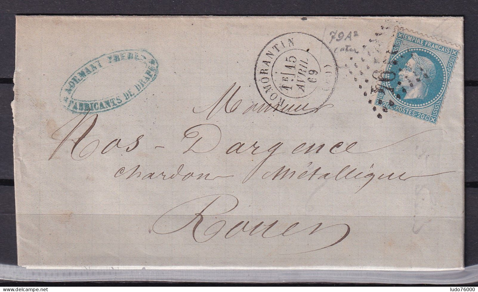 D 808 / NAPOLEON N° 29 SUR LETTRE - 1863-1870 Napoleon III With Laurels