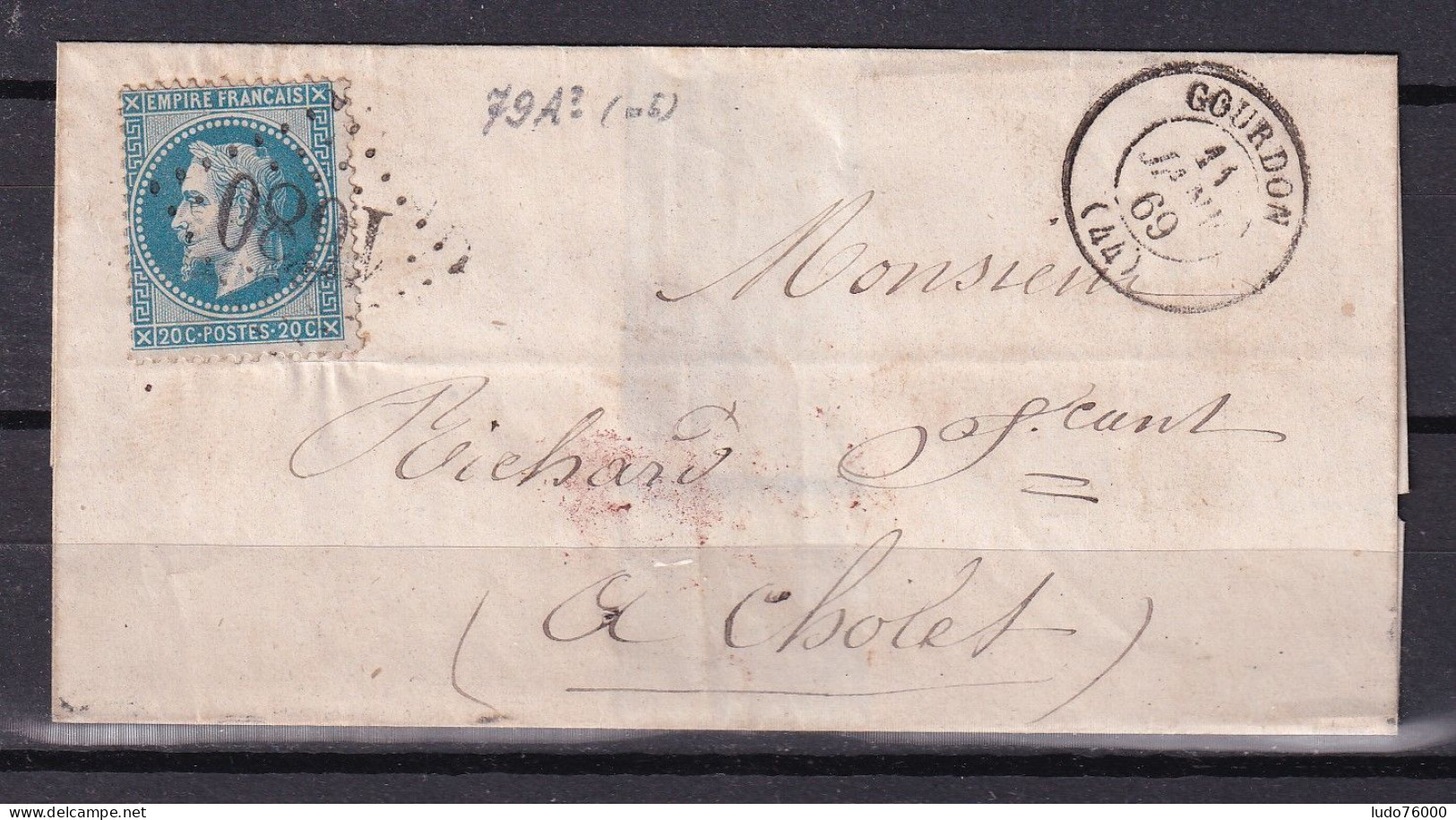 D 808 / NAPOLEON N° 29 SUR LETTRE - 1863-1870 Napoleon III Gelauwerd