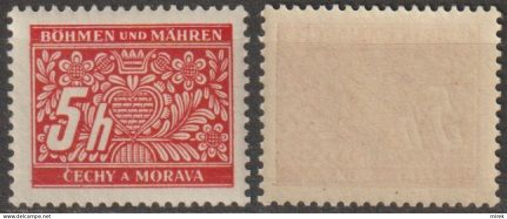 088/ Pof. DL 1, Yellow Gum - Unused Stamps
