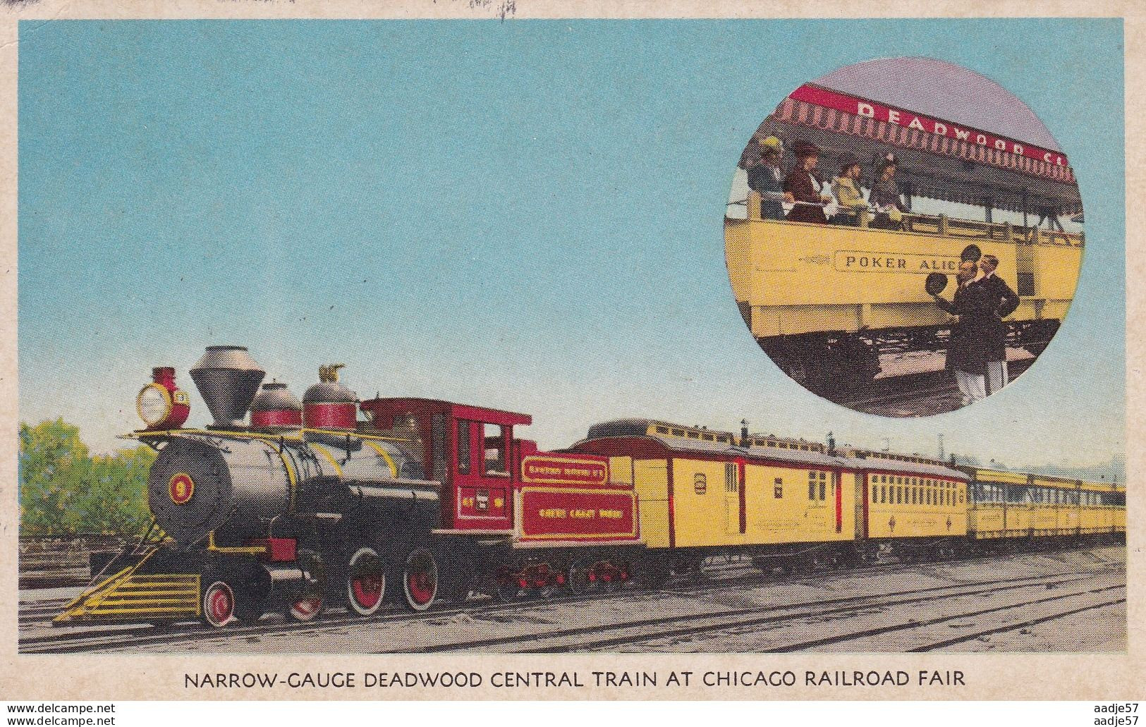 USA Narrow Gauge Deadwood Central Train At Chicago Railroad Fair Special Cancellation - Trains
