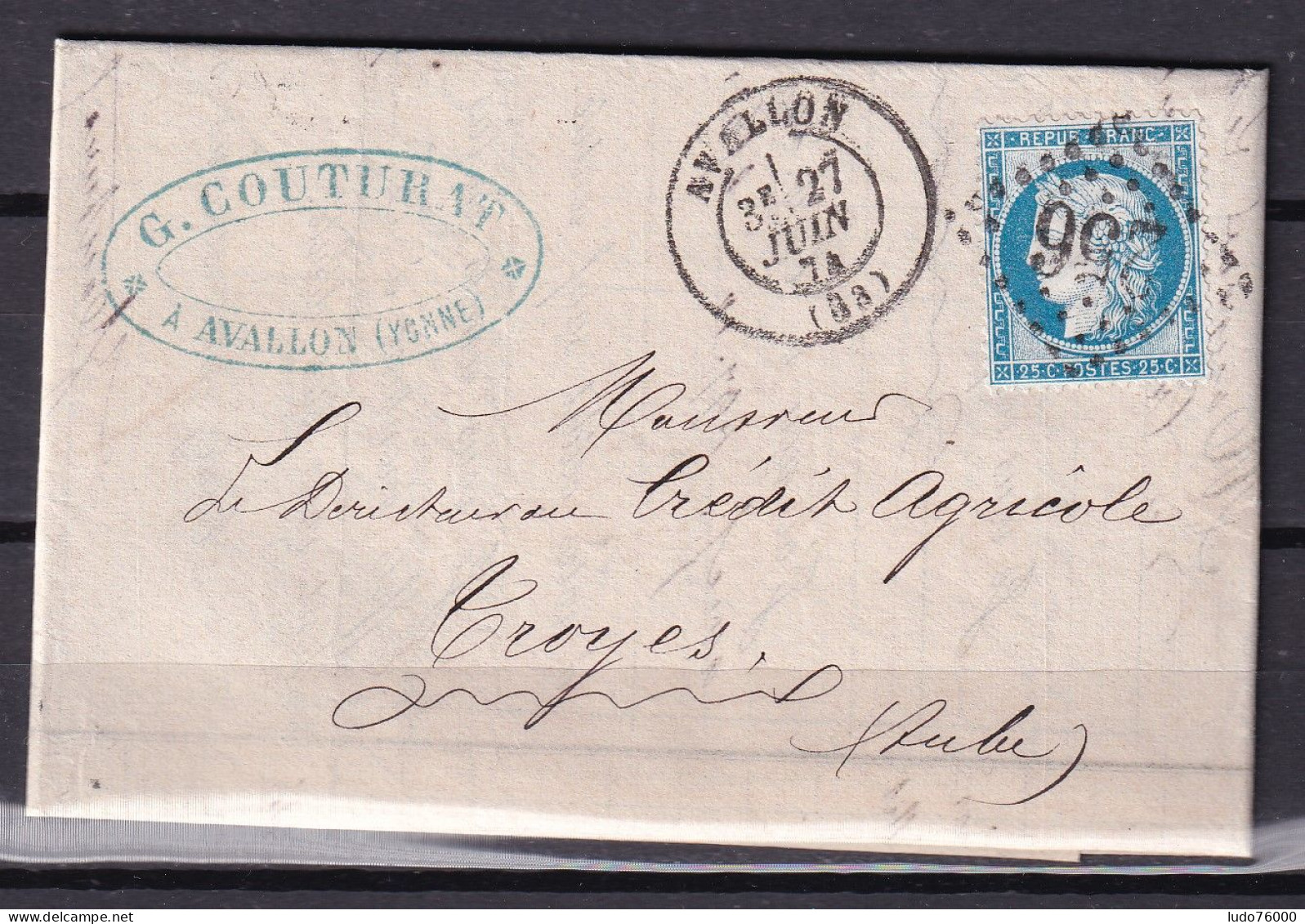 D 809 / CERES N° 60 SUR LETTRE - 1871-1875 Cérès