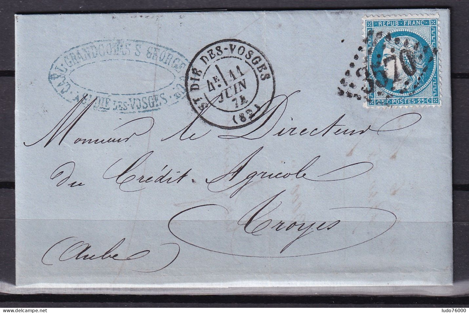 D 809 / CERES N° 60 SUR LETTRE - 1871-1875 Ceres