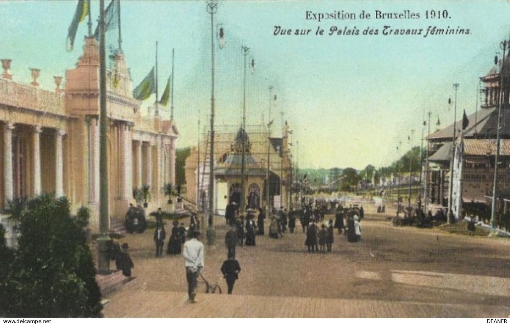 EXPOSITION De BRUXELLES 1910 : Vue Sur Le Palais Des Travaux Féminins. Carte Impeccable. - Mostre Universali