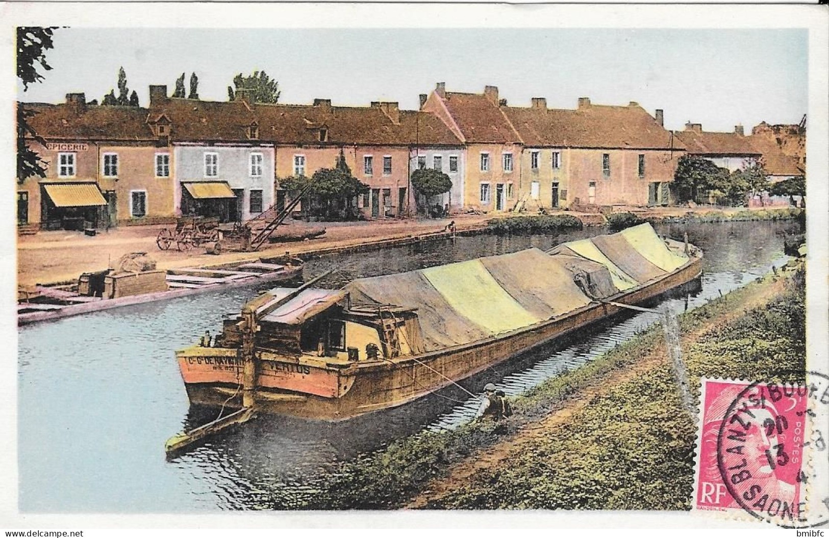 BLANZY-les-MINES - Canal Du Centre, Route De Montchanin (avec Sa Péniche En Gros Plan) - Houseboats