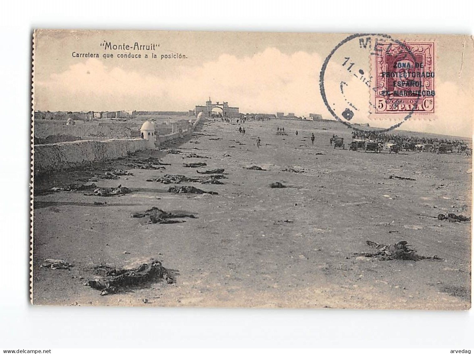 X1775 MONTE ARRUIT CARRETERA QUE CONDUCE AL LA POSICION - STAMP ZONA DE PROTECTORADO ESPANOL EN MARRUECOS - Altre Guerre