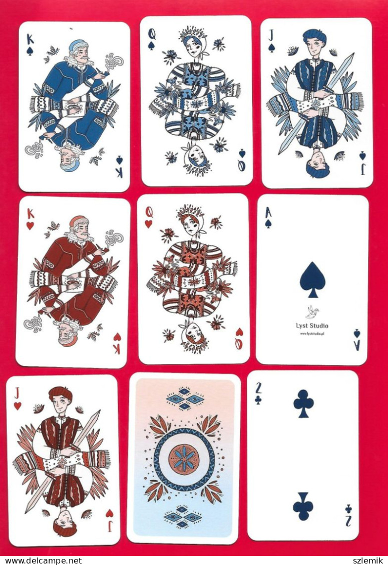 Playing Cards 52 + 3 Jokers.  Folk Costumes Of The Lemko Region. Poland TREFL - 2023 . - 54 Cards