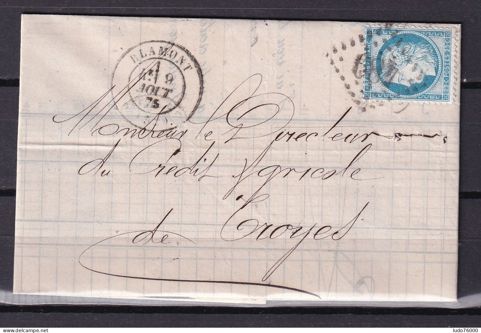 D 809 / CERES N° 60 SUR LETTRE - 1871-1875 Ceres