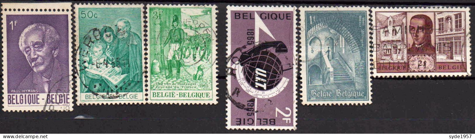 Belgique 1965 6 Timbres Oblitérés  Liste COB En Description - Oblitérés