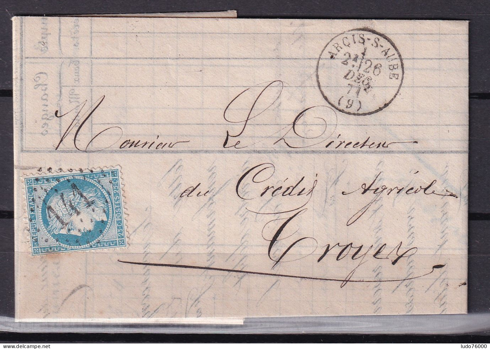 D 809 / CERES N° 60 SUR LETTRE - 1871-1875 Ceres