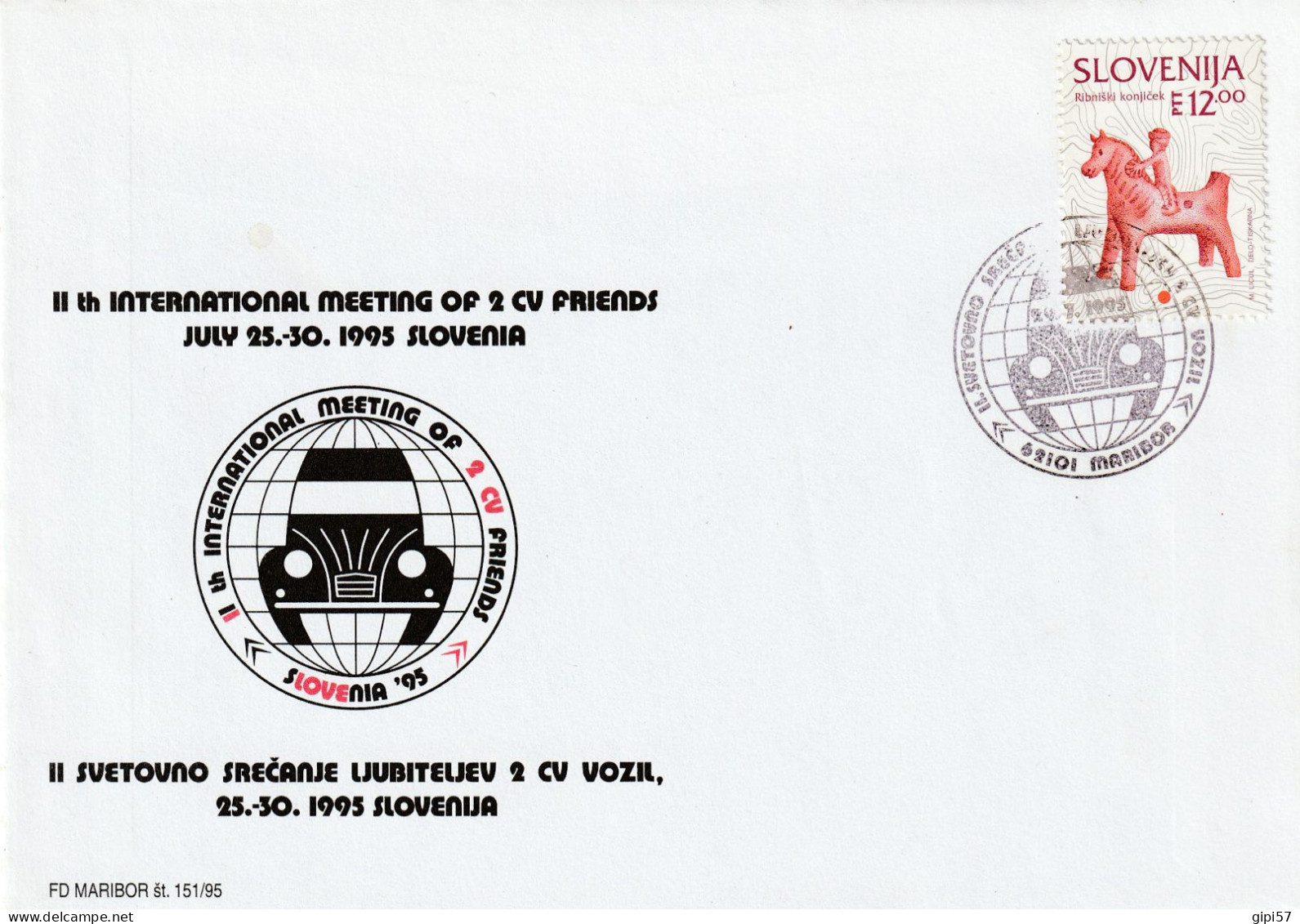 CITROEN 2 CV 1995 INTERNATIONAL MEETING SPECIAL CANCEL MARIBOR SLOVENIA - Toerisme