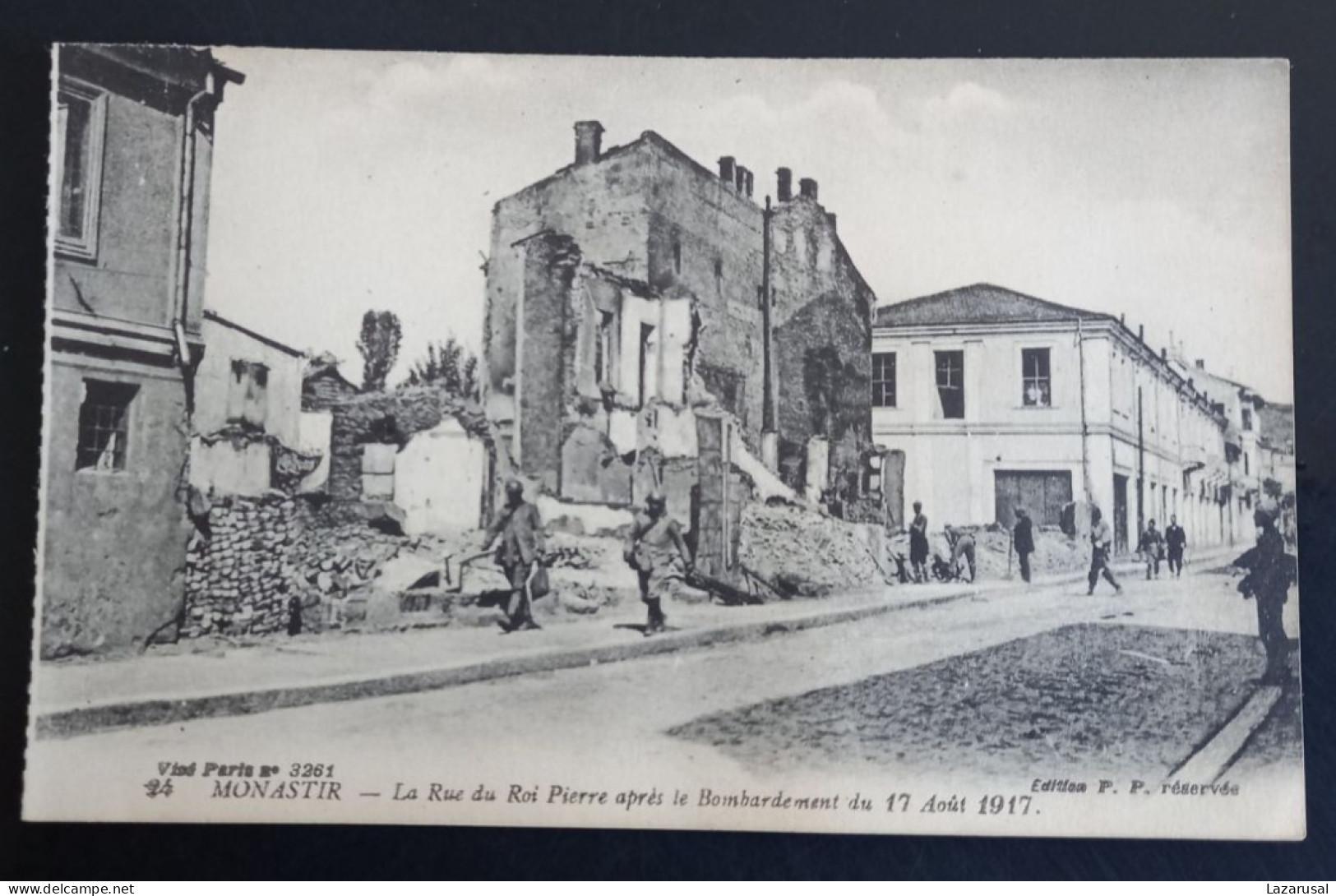 #21  Macedonia , Bitola , Monastir  La Rue Du Roi Pierre Après Le Bombardement Du 17 Aout 1917 - Macédoine Du Nord