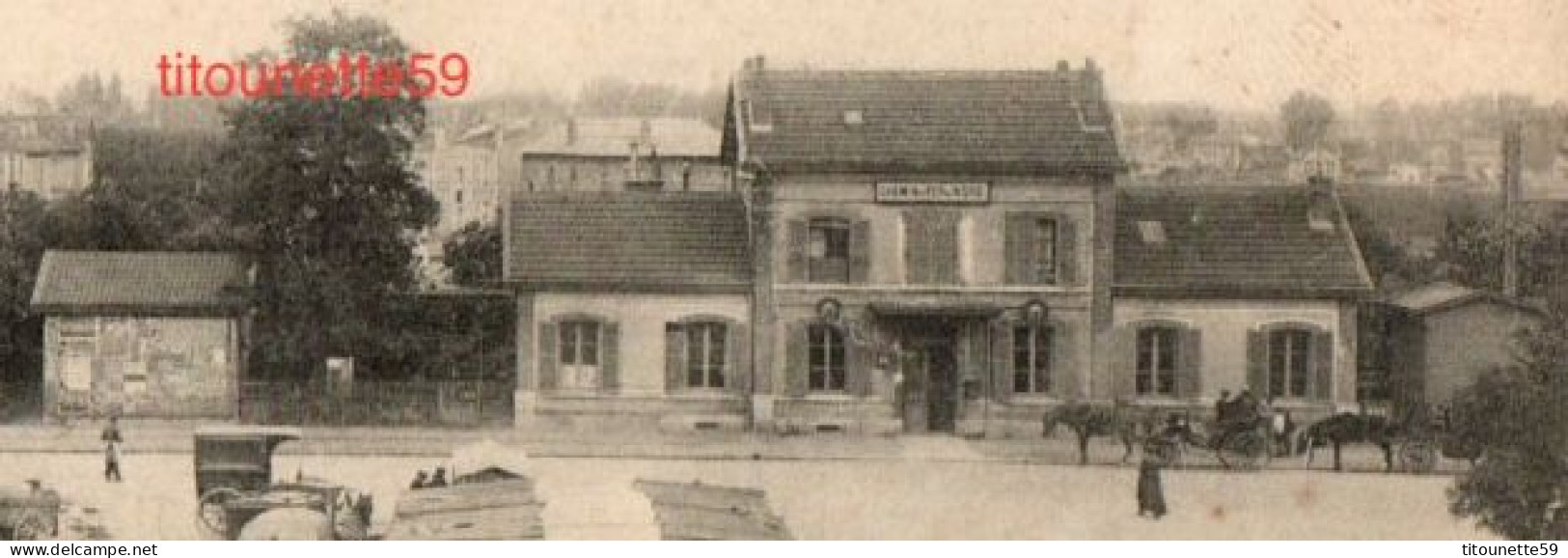 93-AULNAY-sous-BOIS - La Place De La Gare Un Jour De Marché-Ecrite-Timbrée 1908-Animation-Attelage- - Aulnay Sous Bois