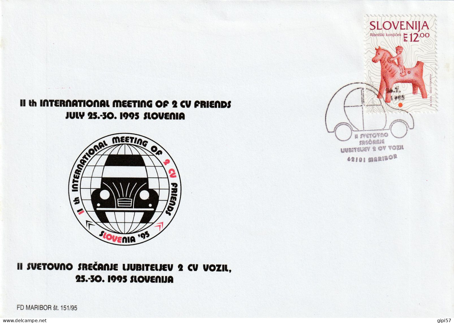 CITROEN 2 CV 1995 INTERNATIONAL MEETING SPECIAL CANCEL MARIBOR SLOVENIA - PKW