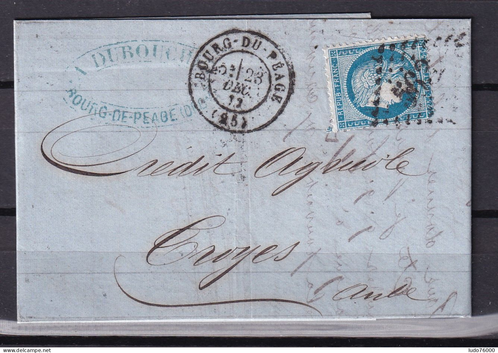 D 809 / CERES N° 60 SUR LETTRE - 1871-1875 Ceres