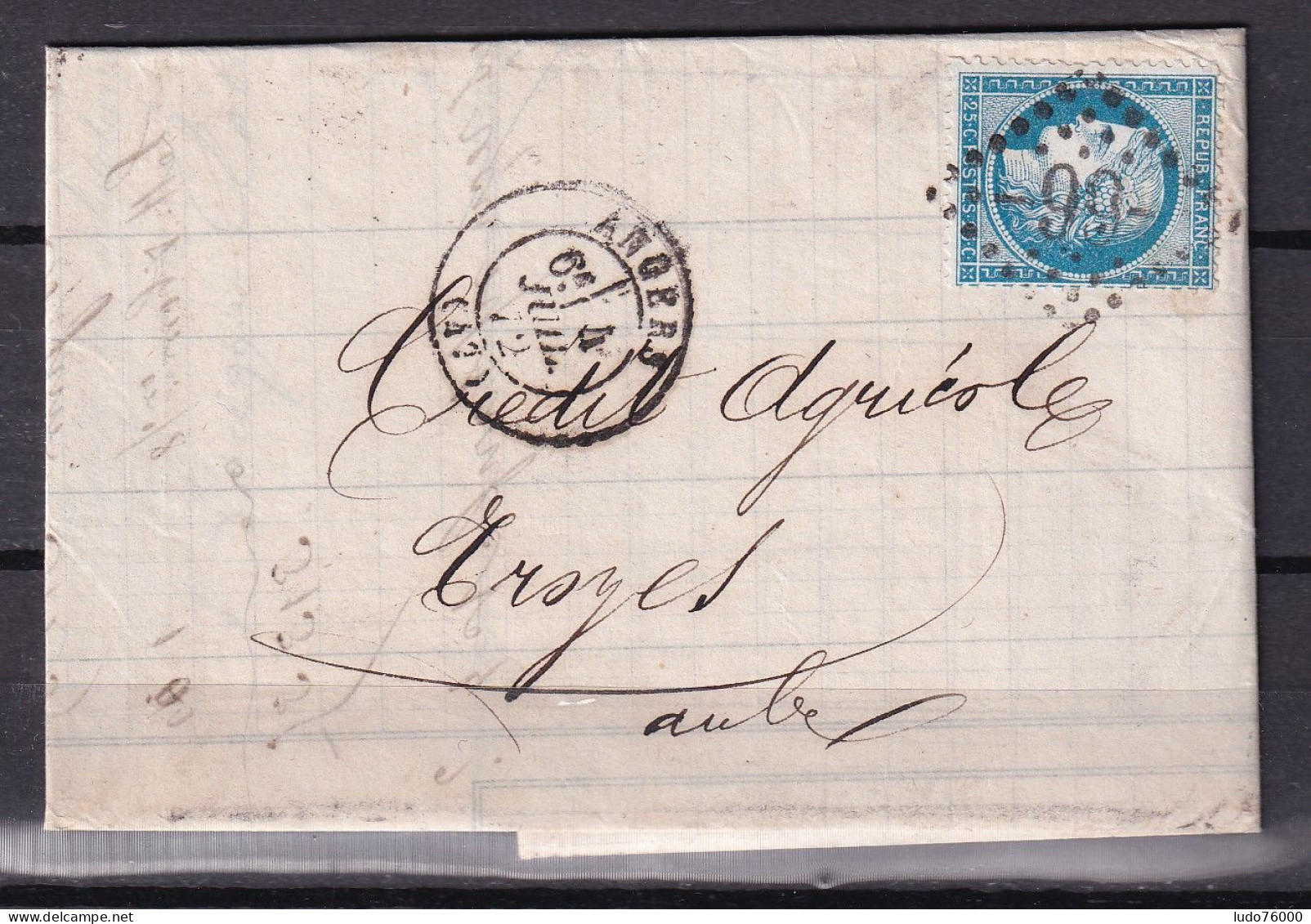 D 809 / CERES N° 60 SUR LETTRE - 1871-1875 Cérès