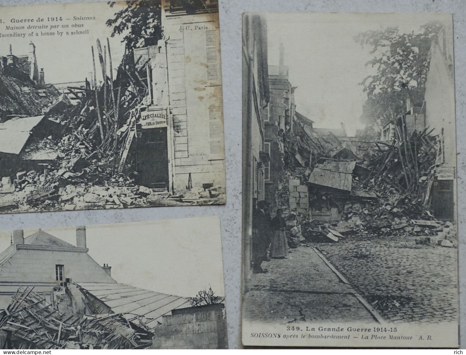 CP 02 Soissons - Lot De 4 Cartes - Guerre De 1914/15 - Soissons