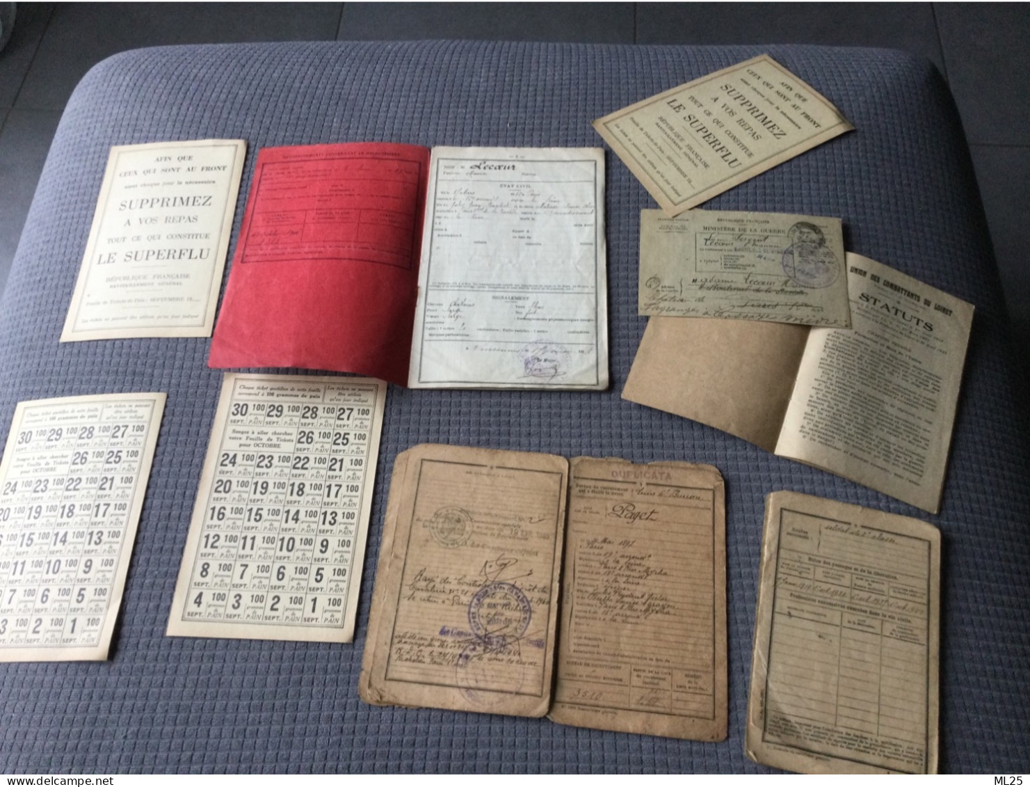 Lot Papiers Militaires Anciens - Documents Historiques