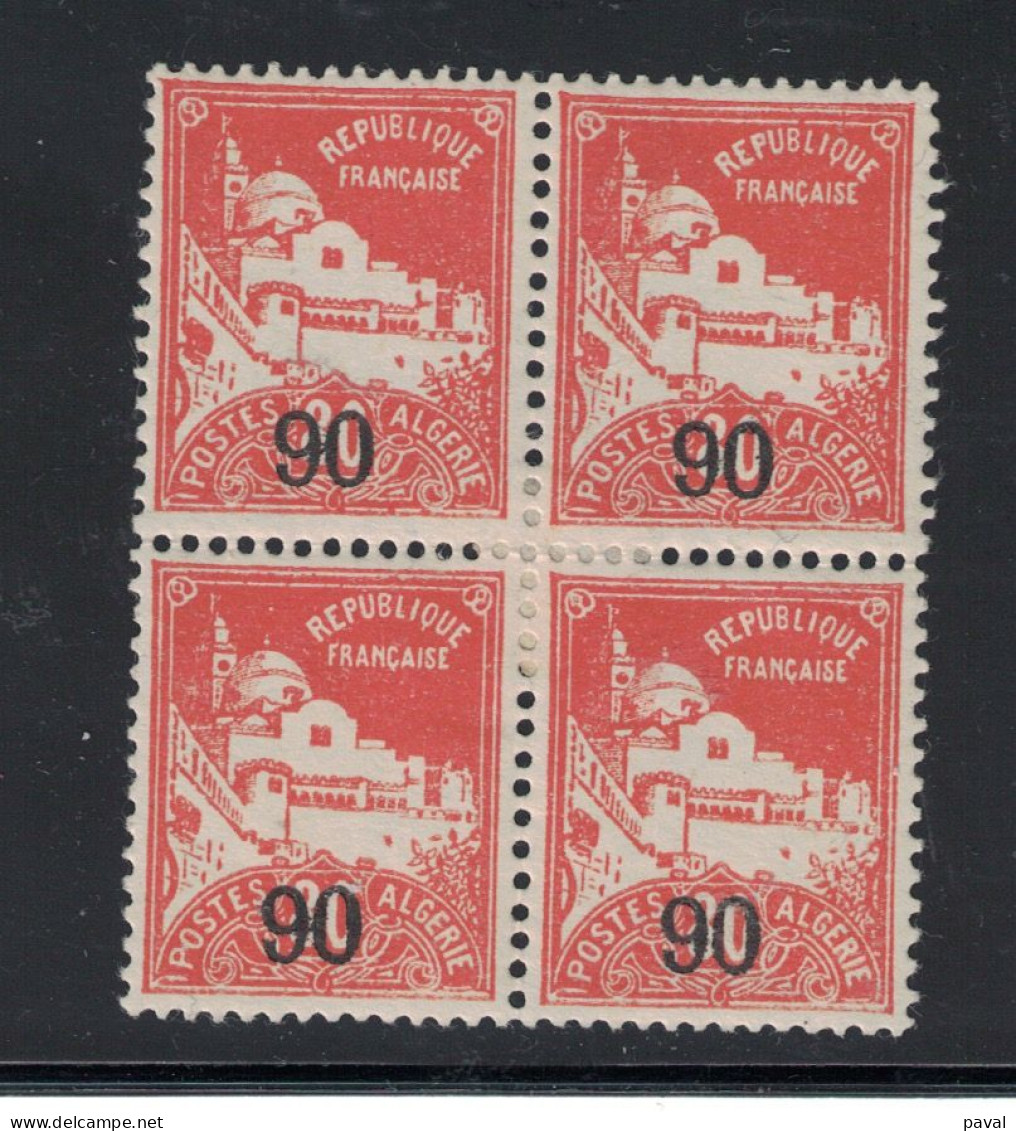 BLOC DE 4 N°75 NEUF* MH. COTE 6€, ALGERIE, 1927 - Unused Stamps