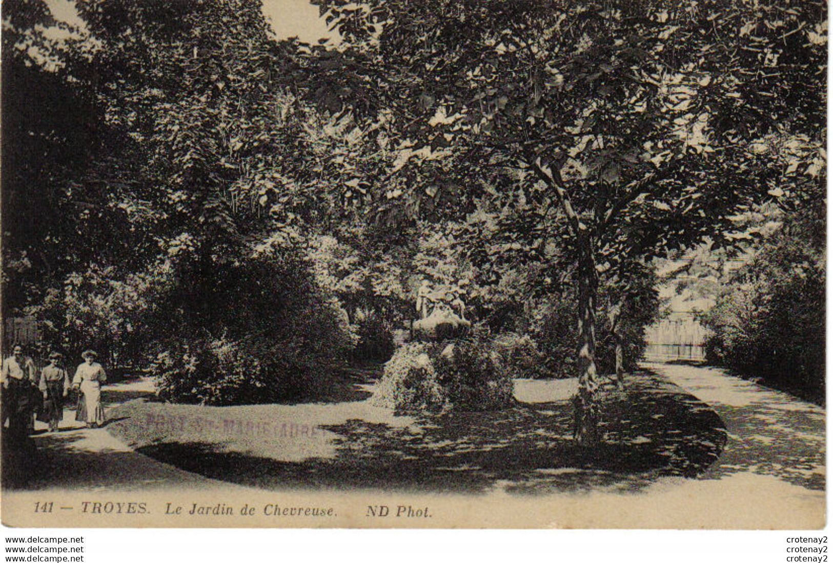 10 TROYES N°141 Le Jardin De Chevreuse Animée VOIR ZOOM En 1914 - Troyes