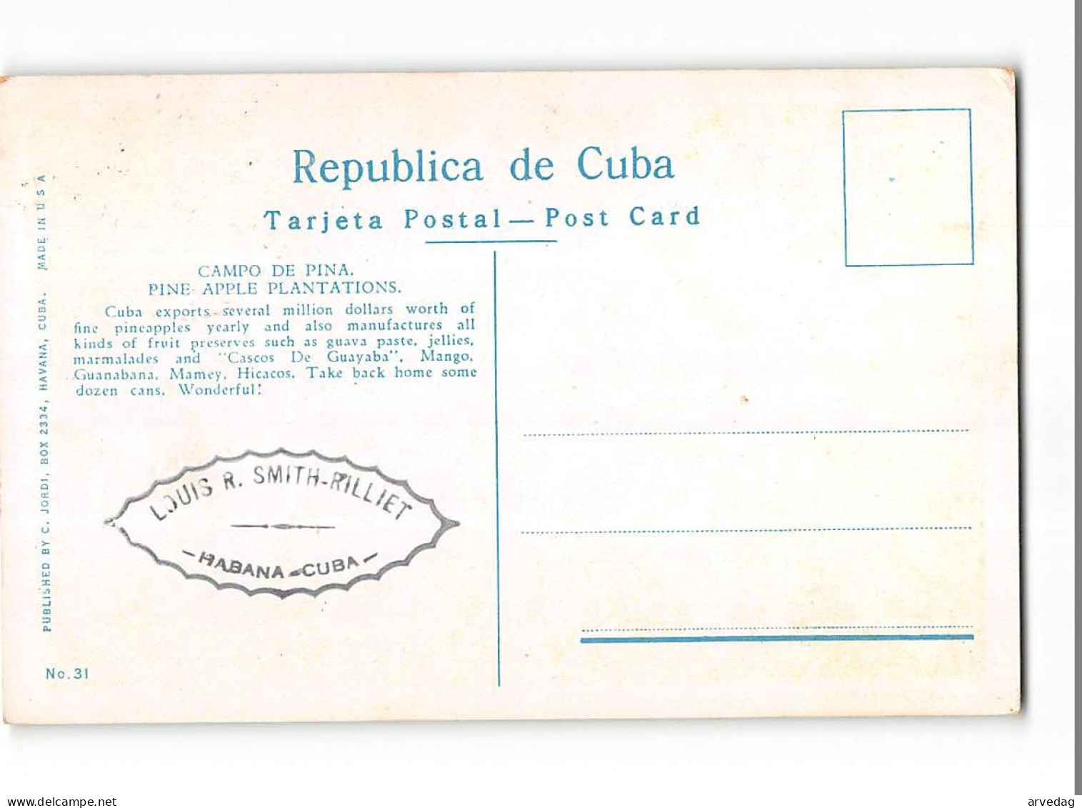 X1793 CUBA PINAEPPLE PLANTATION - Altri & Non Classificati