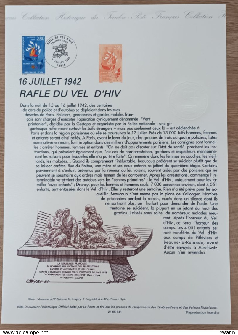 COLLECTION HISTORIQUE - YT N°2965 - RAFLE DU VEL D'HIV - 1995 - 1990-1999