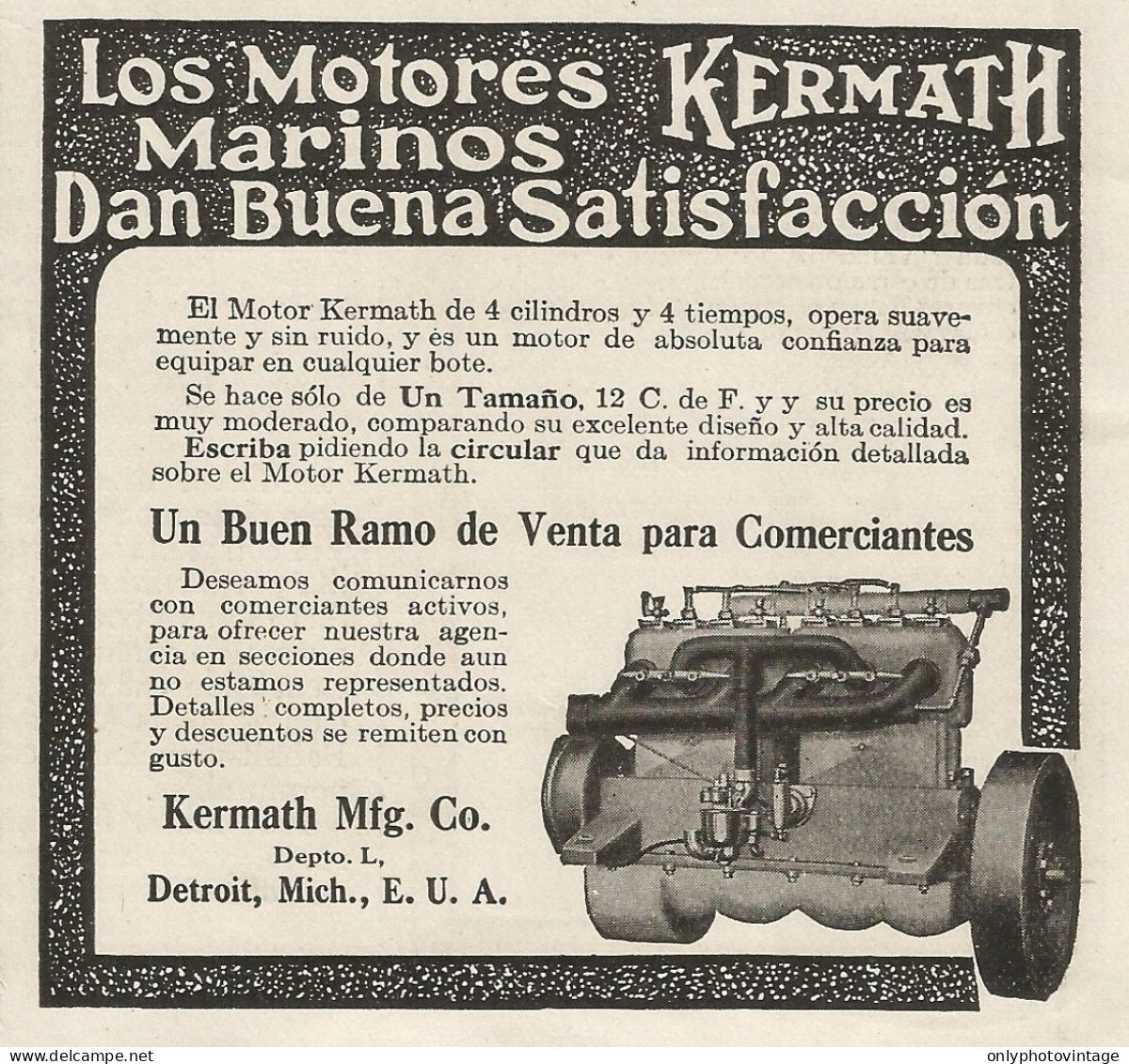 Los Motore Marinos KERMATH - Pubblicità 1913 - Advertising - Werbung
