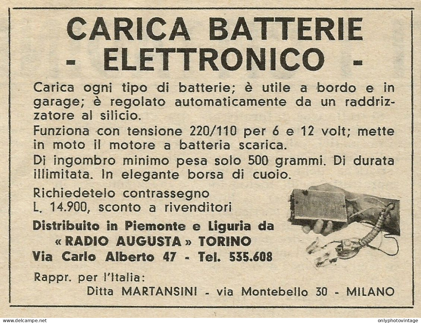 Carica Batterie Elettronico - Pubblicità 1966 - Advertising - Pubblicitari