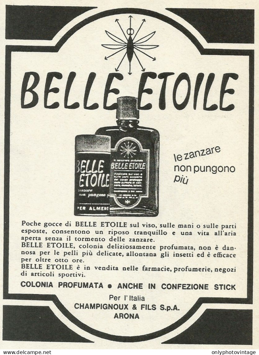 Colonia Profumata BELLE ETOILE - Pubblicità 1960 - Advertising - Werbung