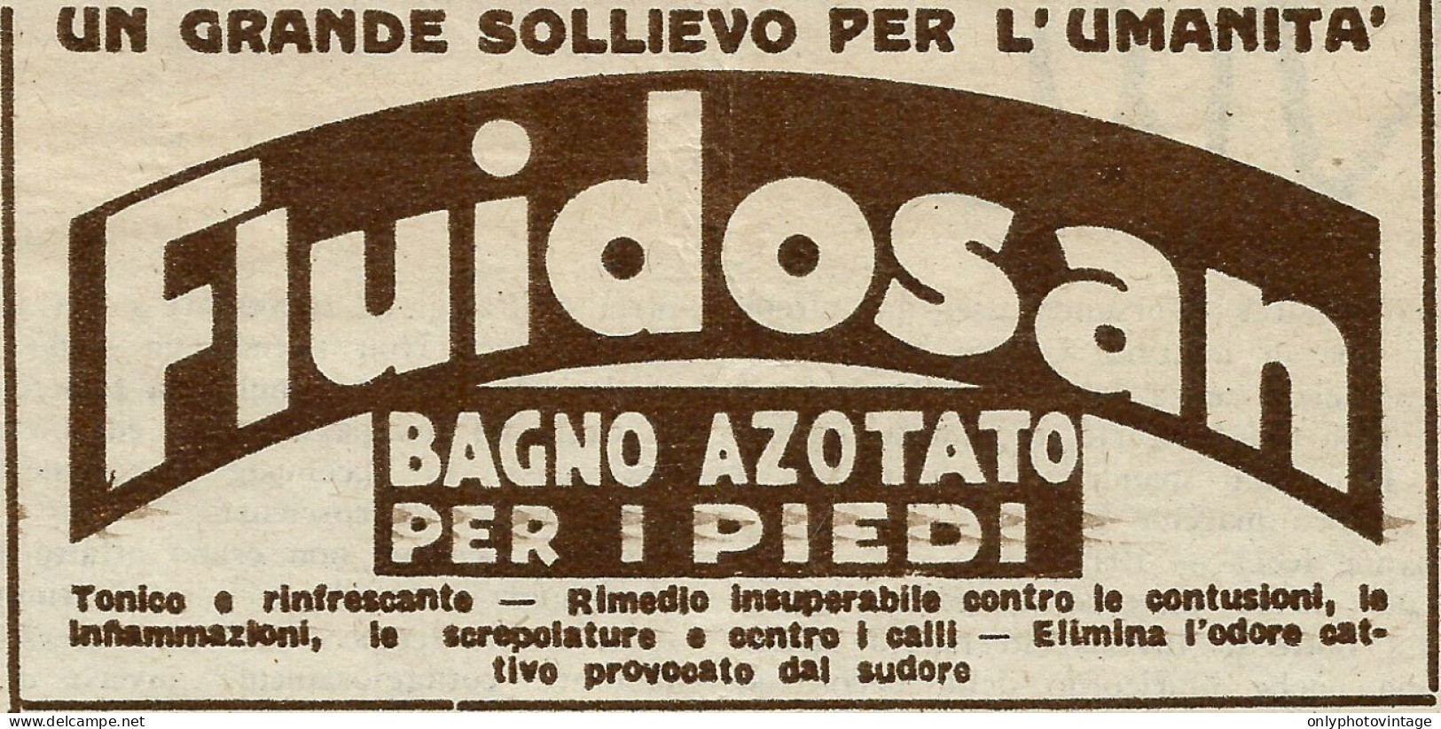 FLUIDOSAN Bagno Azotato Per I Piedi - Pubblicità 1930 - Advertising - Pubblicitari