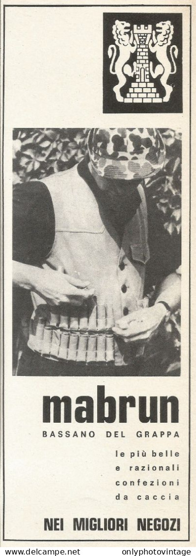 Confezioni Da Caccia MABRUN - Bassano Del Grappa - Pubblicità 1972 - Adv. - Publicidad
