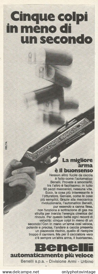 Fucile Da Caccia BENELLI - Pubblicità 1972 - Advertising - Publicidad