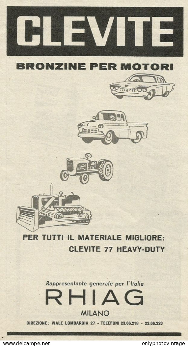 CLEVITE Brozine Per Motori - Pubblicità 1968 - Advertising - Publicidad