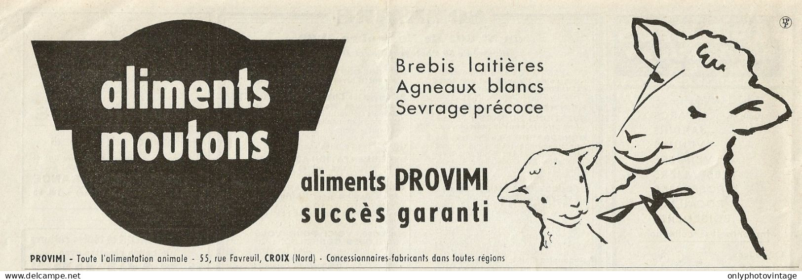 PROVIMI Alimentazione Per Ovini - Pubblicità 1960 - Advertising - Advertising