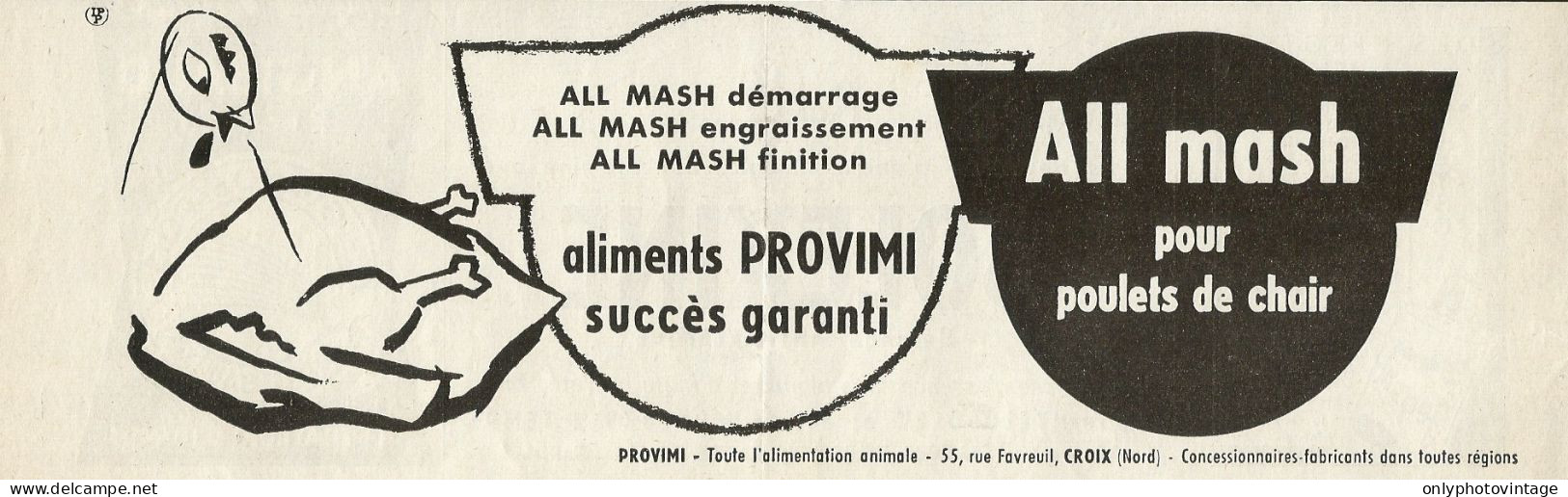 Alimentazione Per Pulcini PROVIMI - Pubblicità 1960 - Advertising - Publicidad