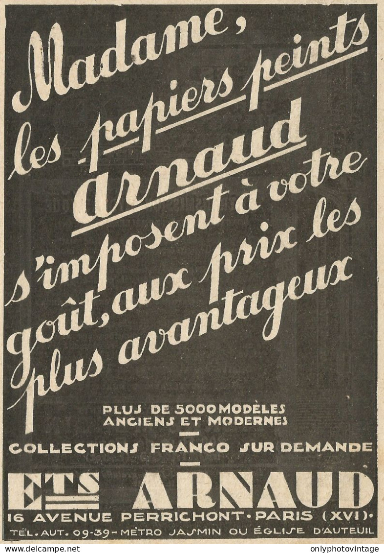 Ets. ARNAUD - Collections Franco Sur Demande - Pubblicità 1929 - Advert. - Advertising