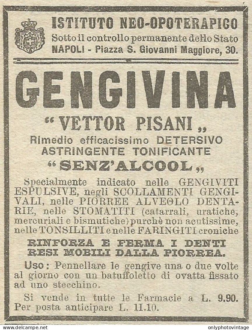 Gengivina Dott. Pisani - Pubblicità 1924 - Advertising - Reclame