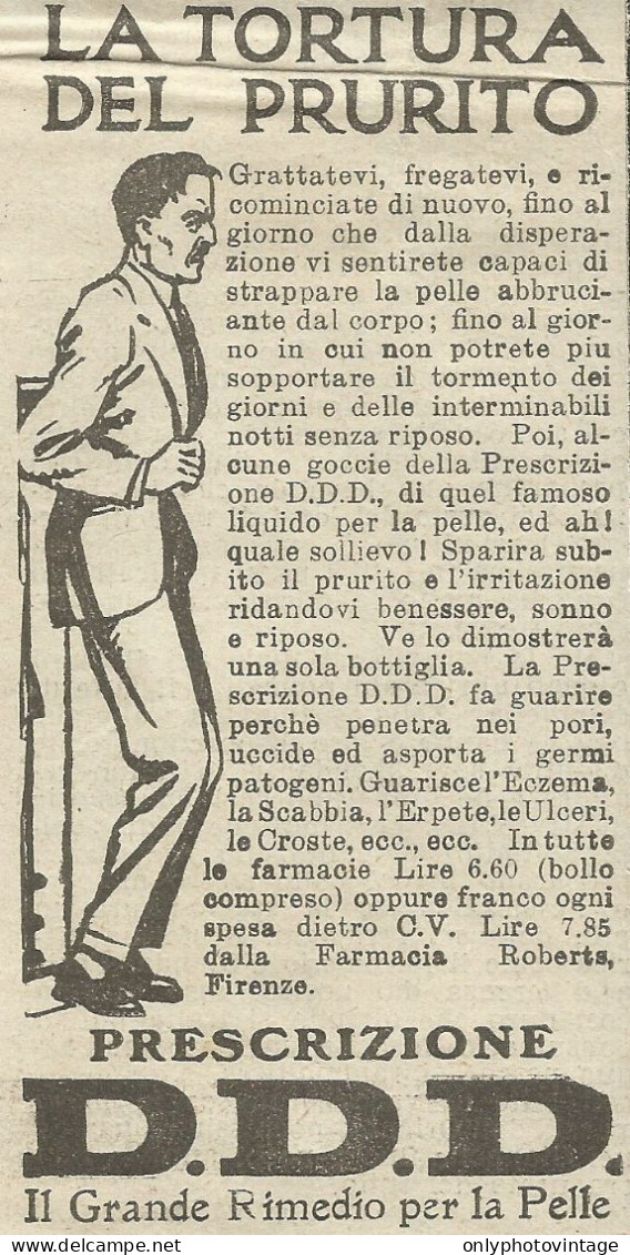 D.D.D. Il Grande Rimedio Per La Pelle - Pubblicità 1924 - Advertising - Reclame