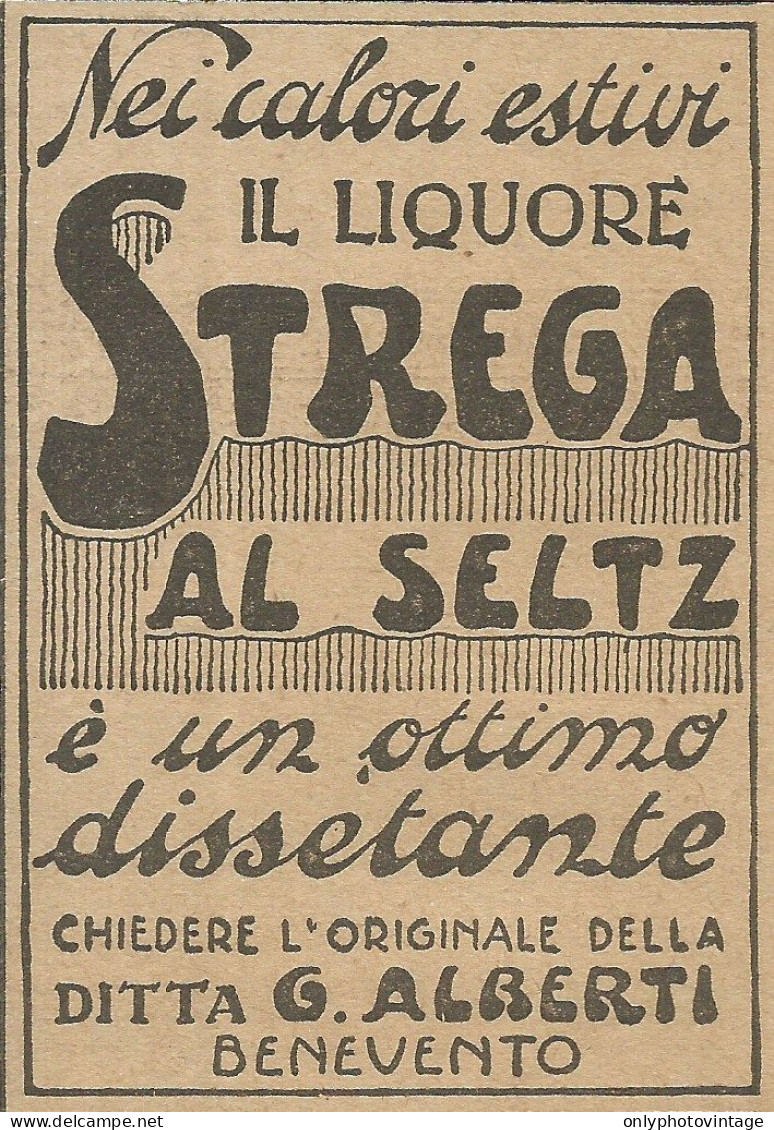 Liquore Strega All Seltz - Pubblicità 1924 - Advertising - Reclame