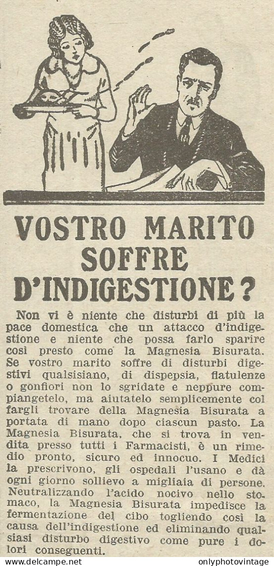 Magnesia Bisurata - Pubblicità 1924 - Advertising - Reclame