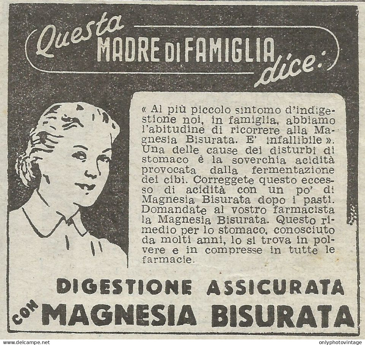 Magnesia Bisurata - Pubblicità 1947 - Advertising - Reclame